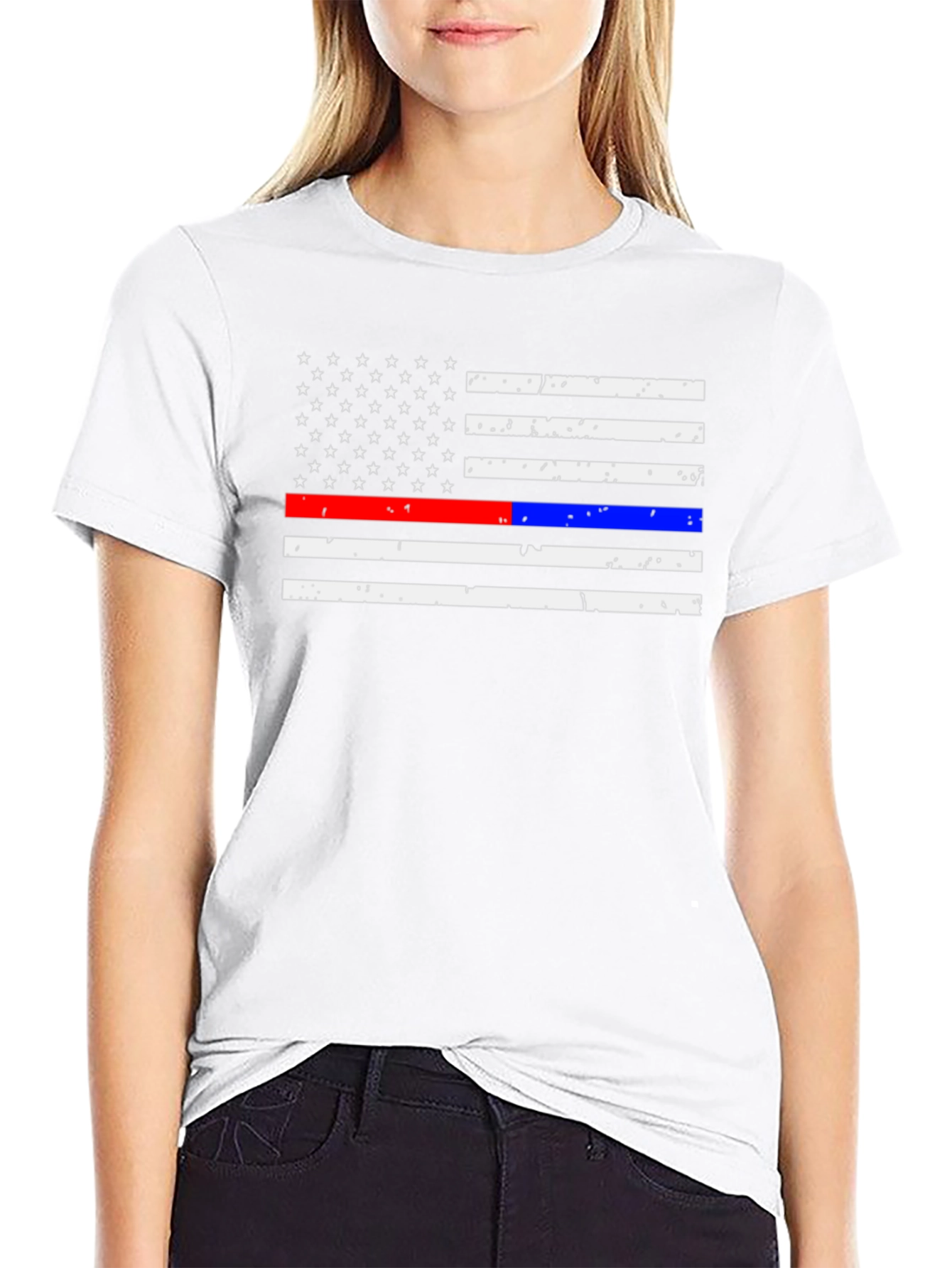 American Flag Thin Line T-Shirt