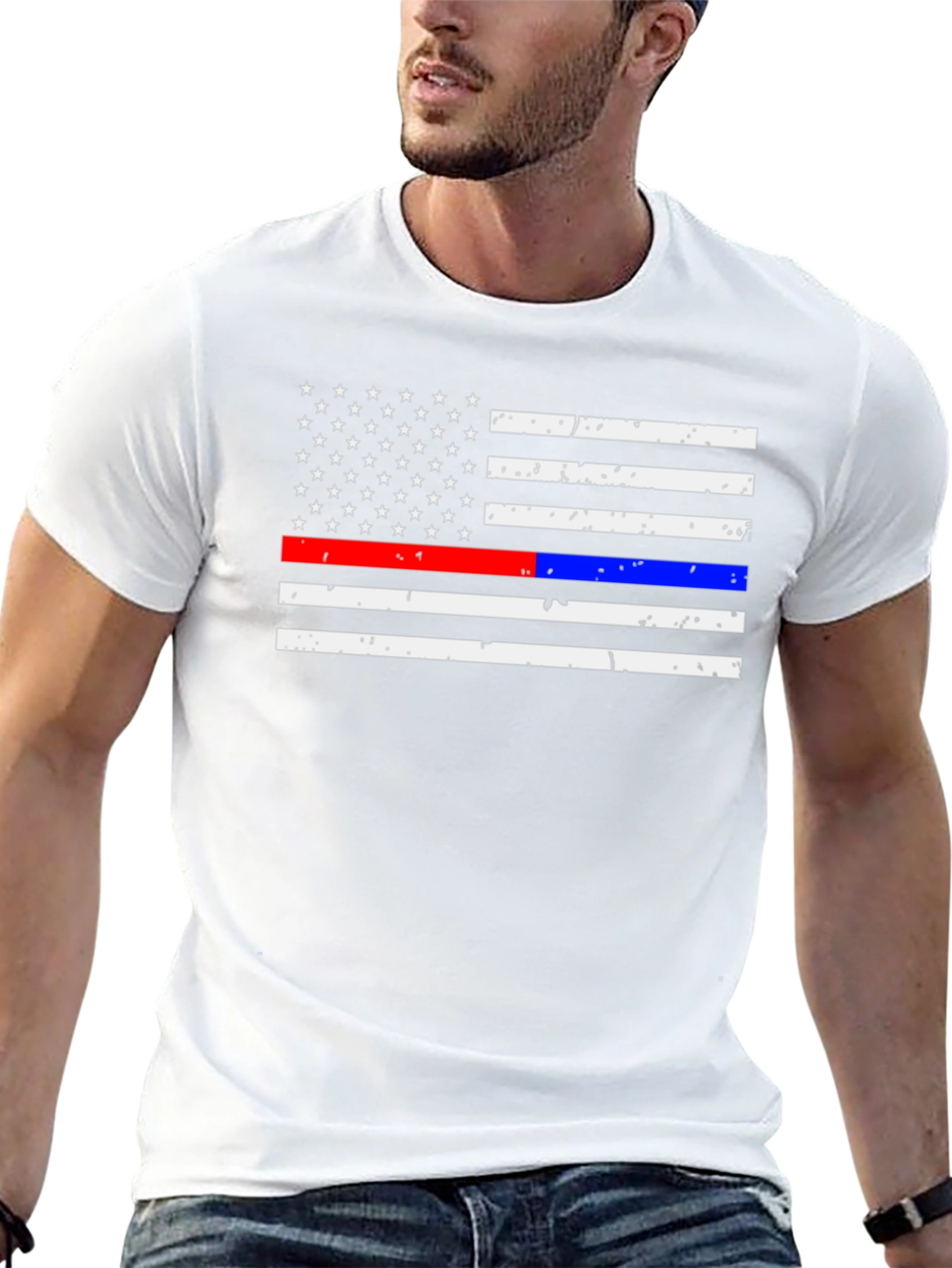 American Flag Thin Line T-Shirt