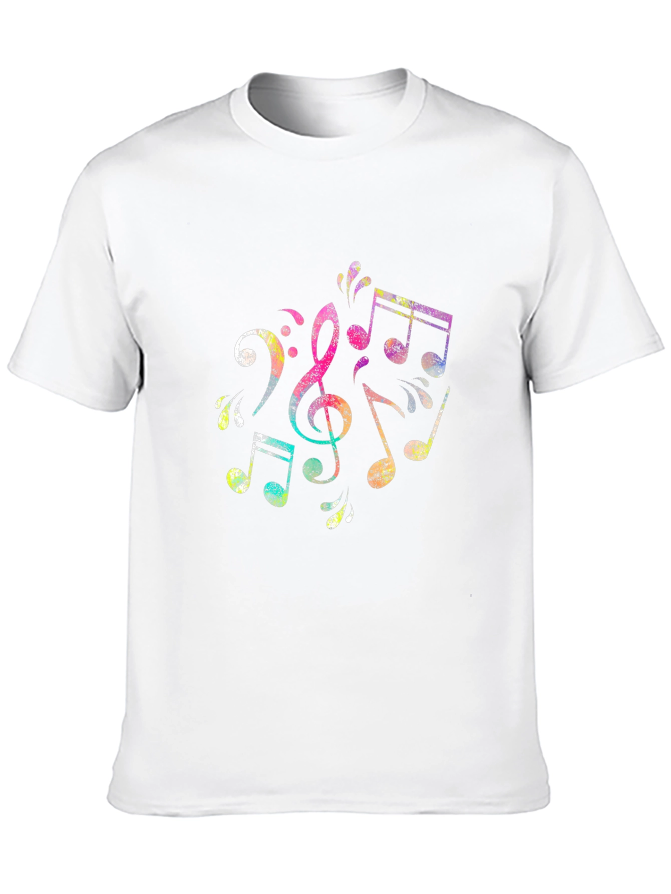 Musical Notes Graphic Black T-Shirt