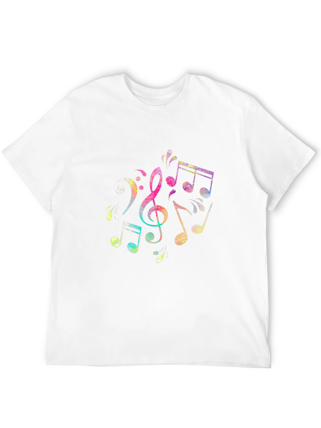 Musical Notes Graphic Black T-Shirt
