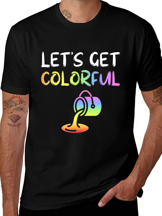 Lets Get Colorful Graphic Tee - Black