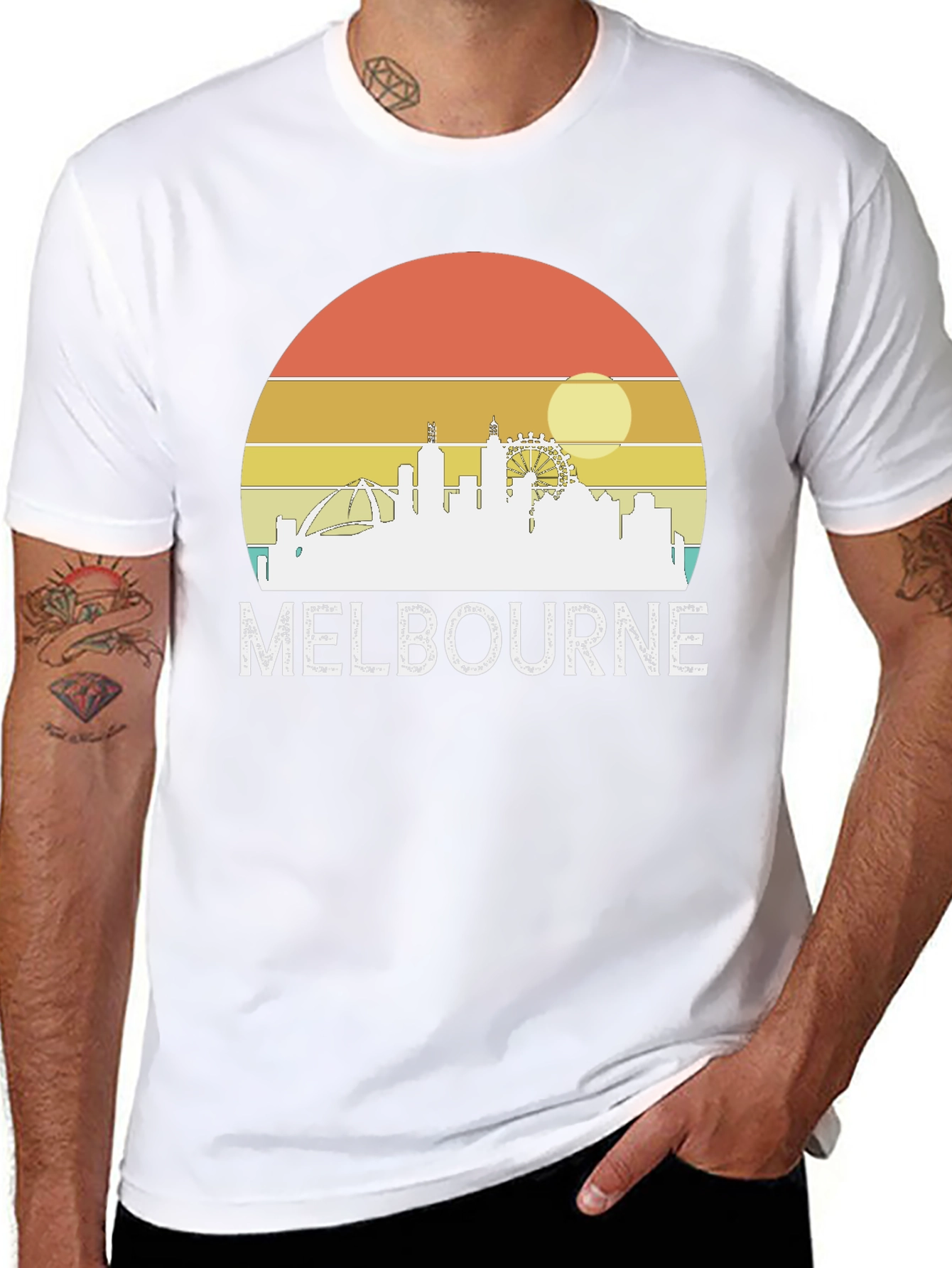 Melbourne Skyline Retro Graphic Tee