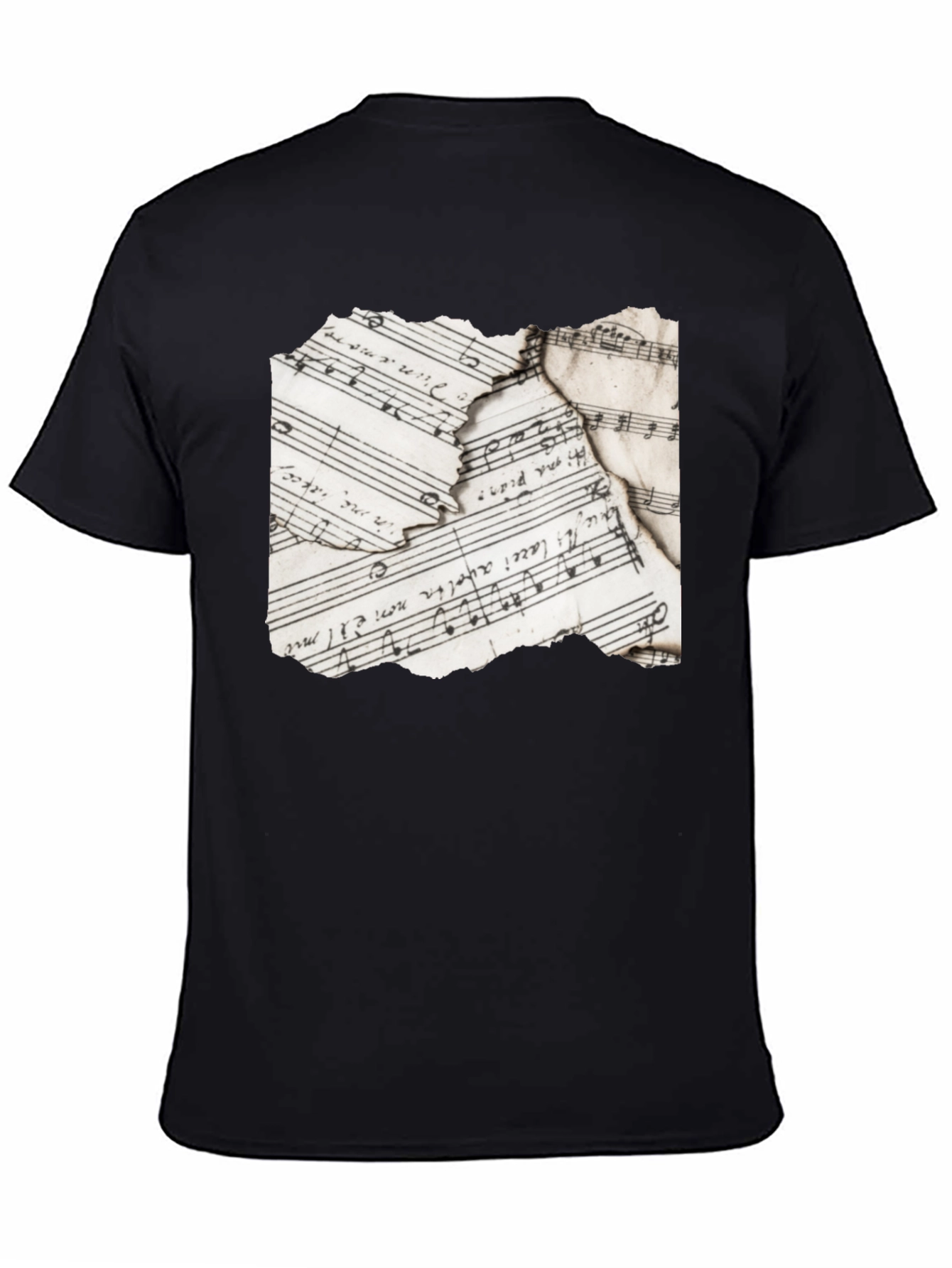 Sheet Music Graphic Black T-Shirt