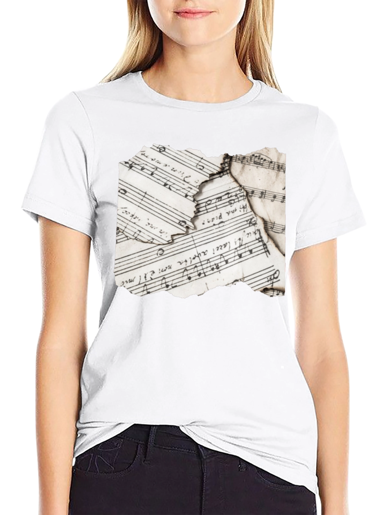 Sheet Music Graphic Black T-Shirt