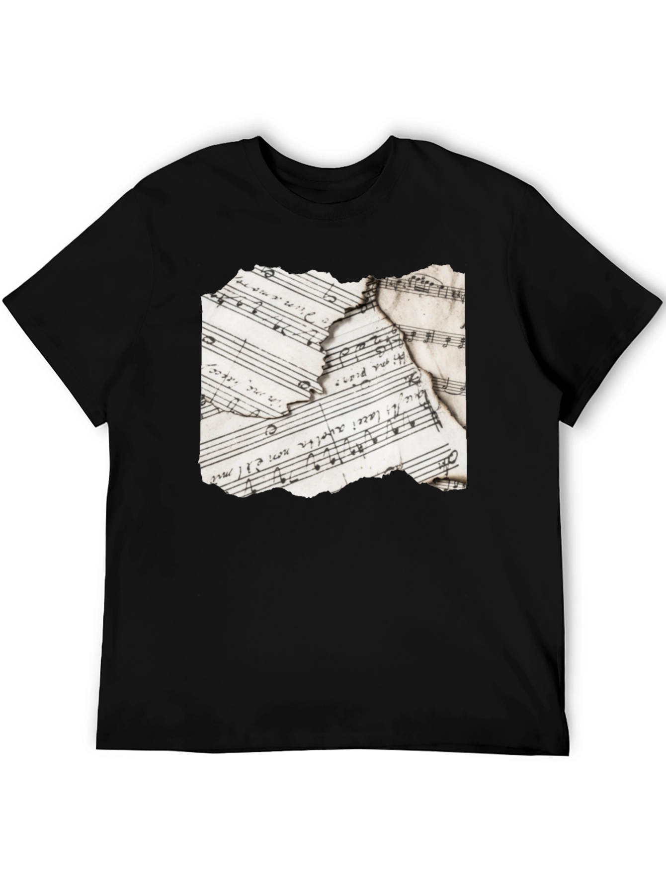 Sheet Music Graphic Black T-Shirt