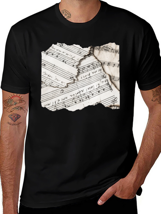 Sheet Music Graphic Black T-Shirt
