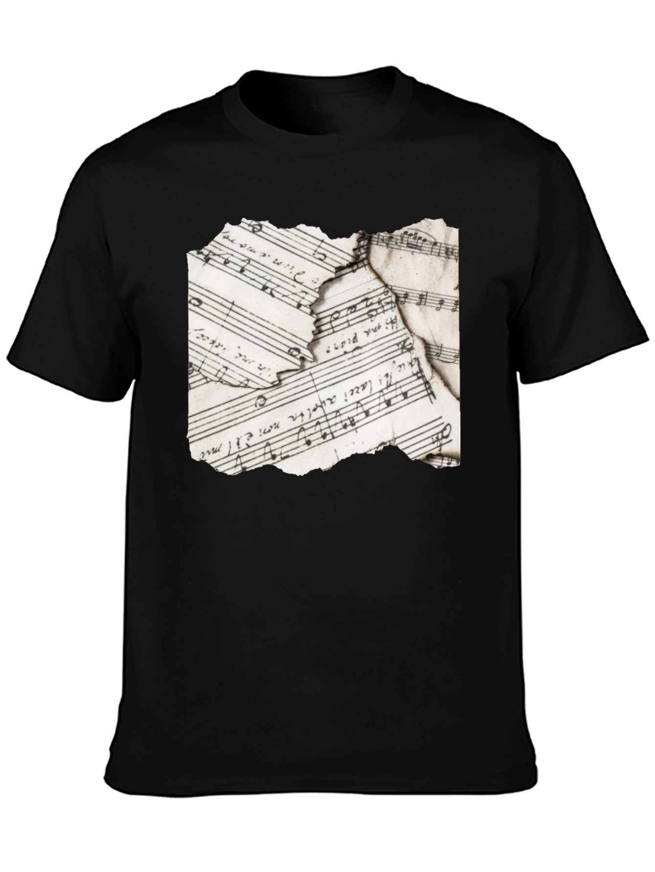 Sheet Music Graphic Black T-Shirt