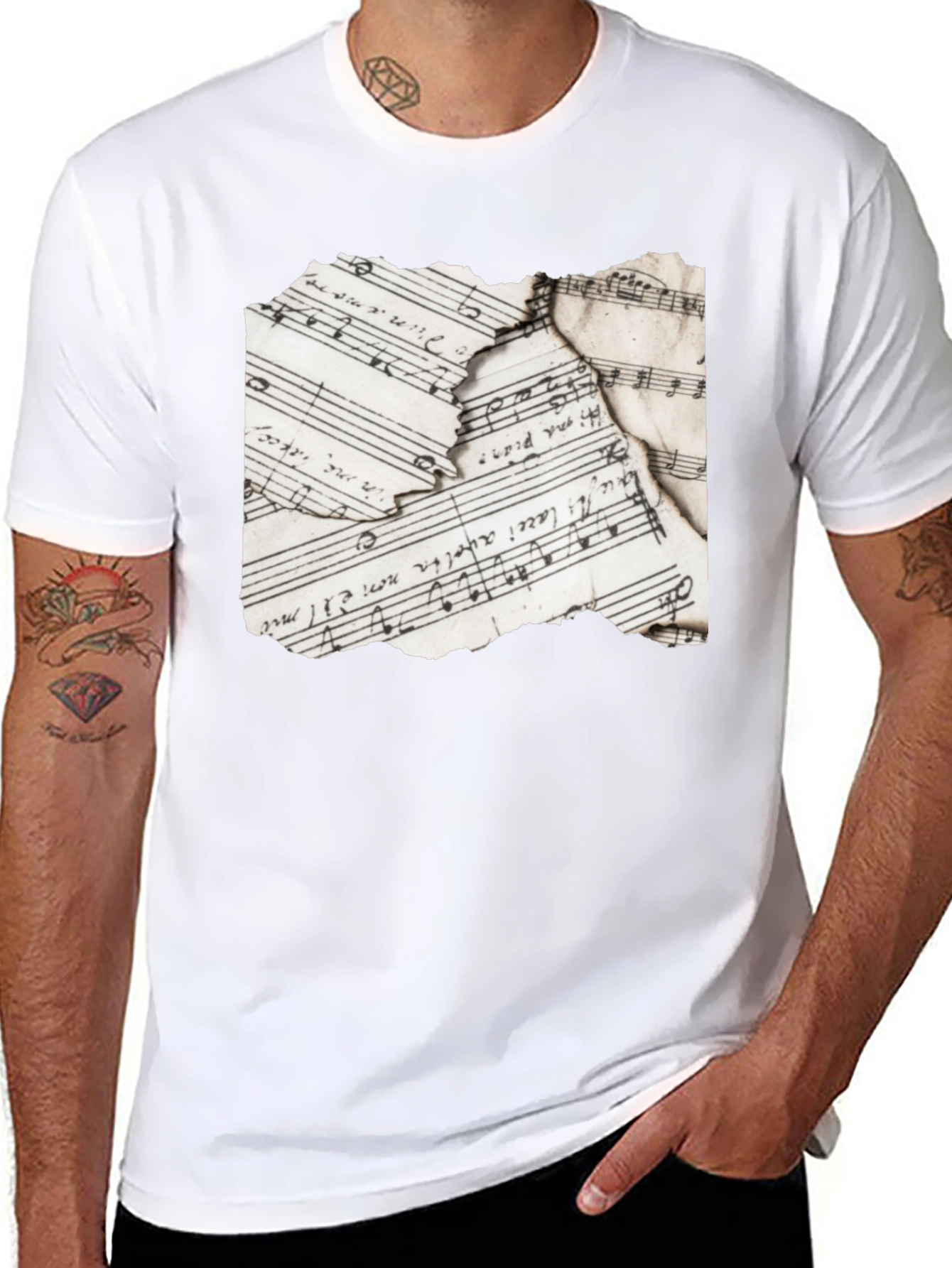 Sheet Music Graphic Black T-Shirt