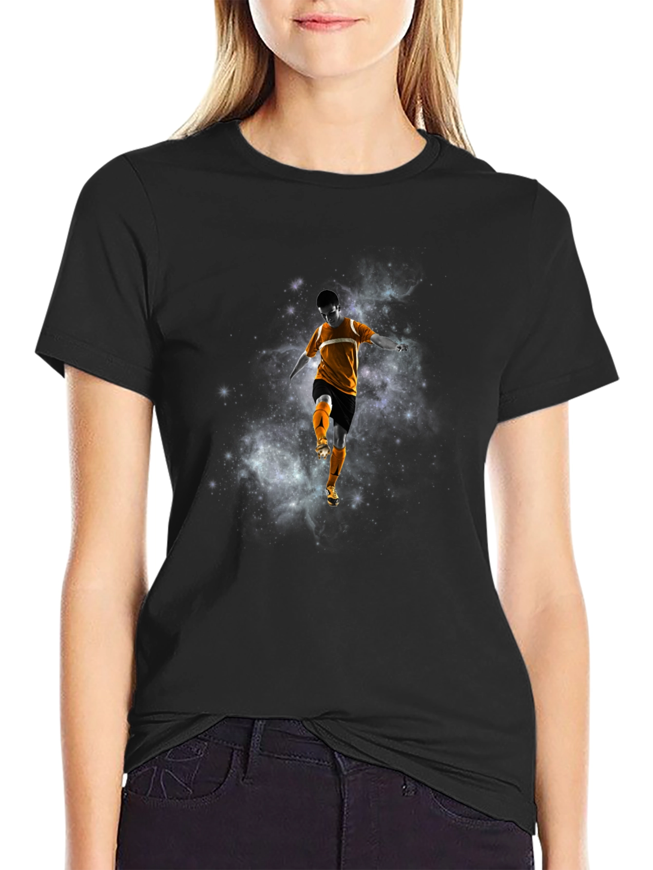 Cosmic Soccer Graphic Tee - Black