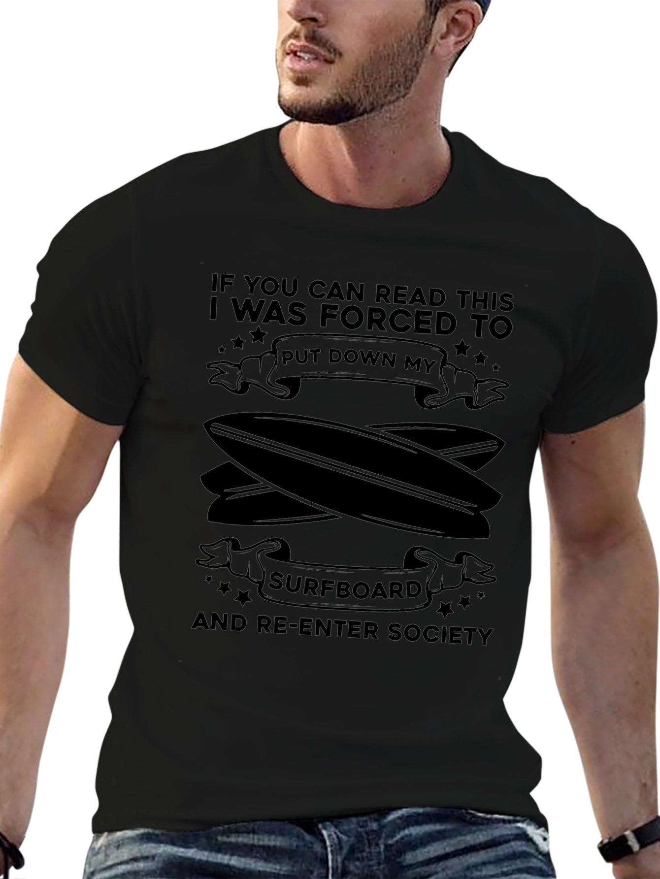 Funny Surfboard T-Shirt - Re-Enter Society Tee