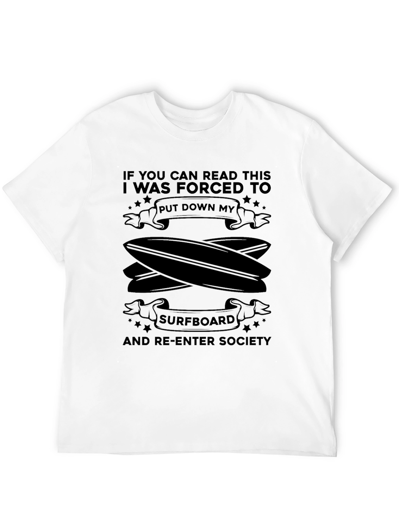 Funny Surfboard T-Shirt - Re-Enter Society Tee