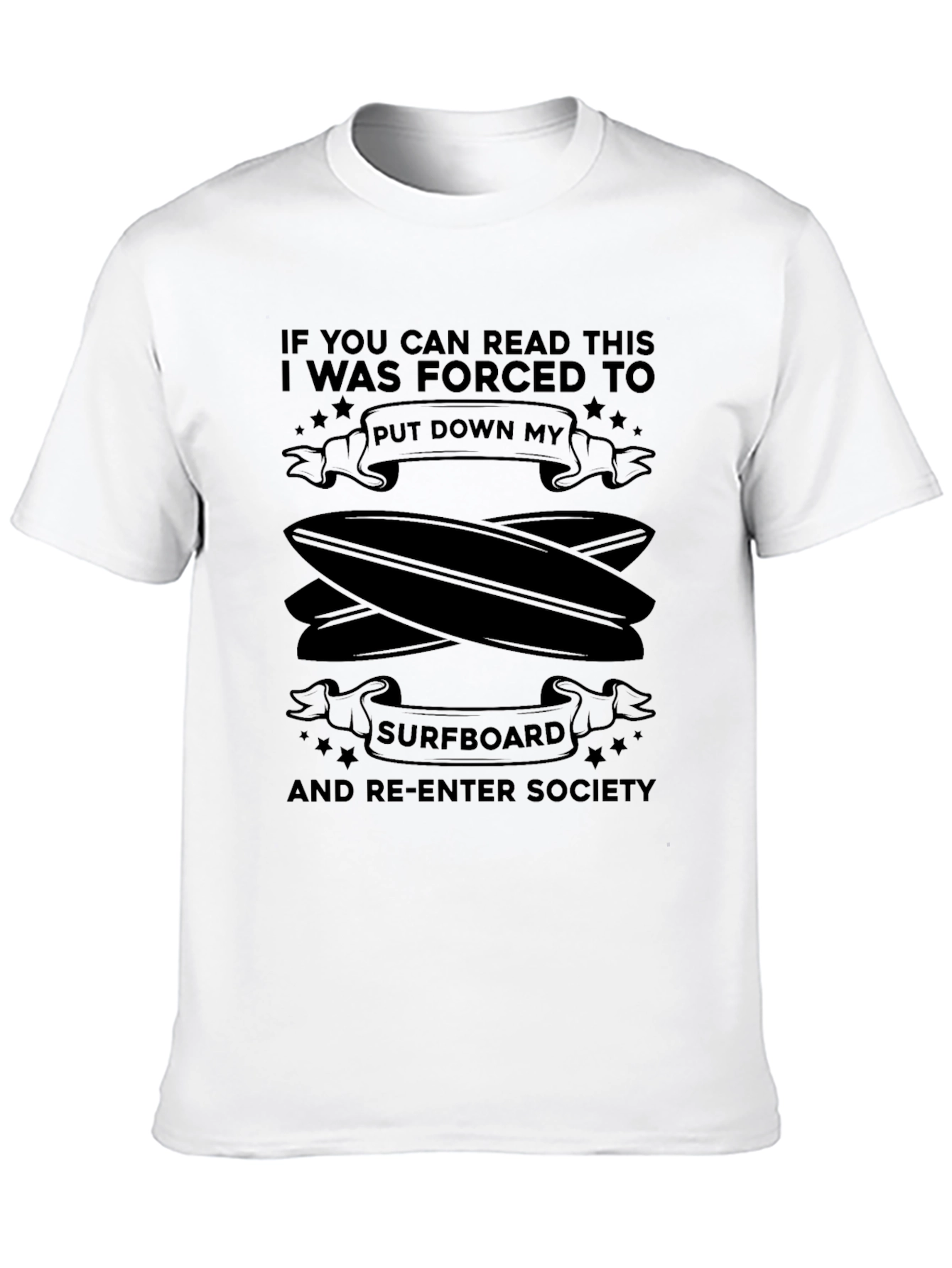 Funny Surfboard T-Shirt - Re-Enter Society Tee