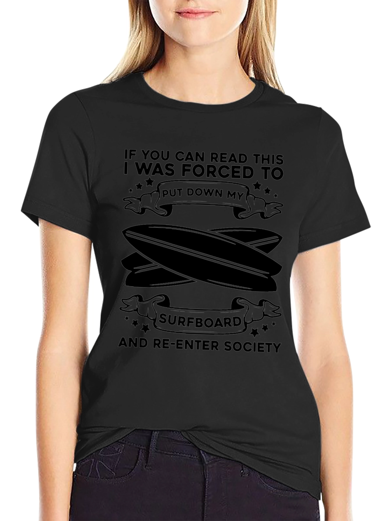 Funny Surfboard T-Shirt - Re-Enter Society Tee