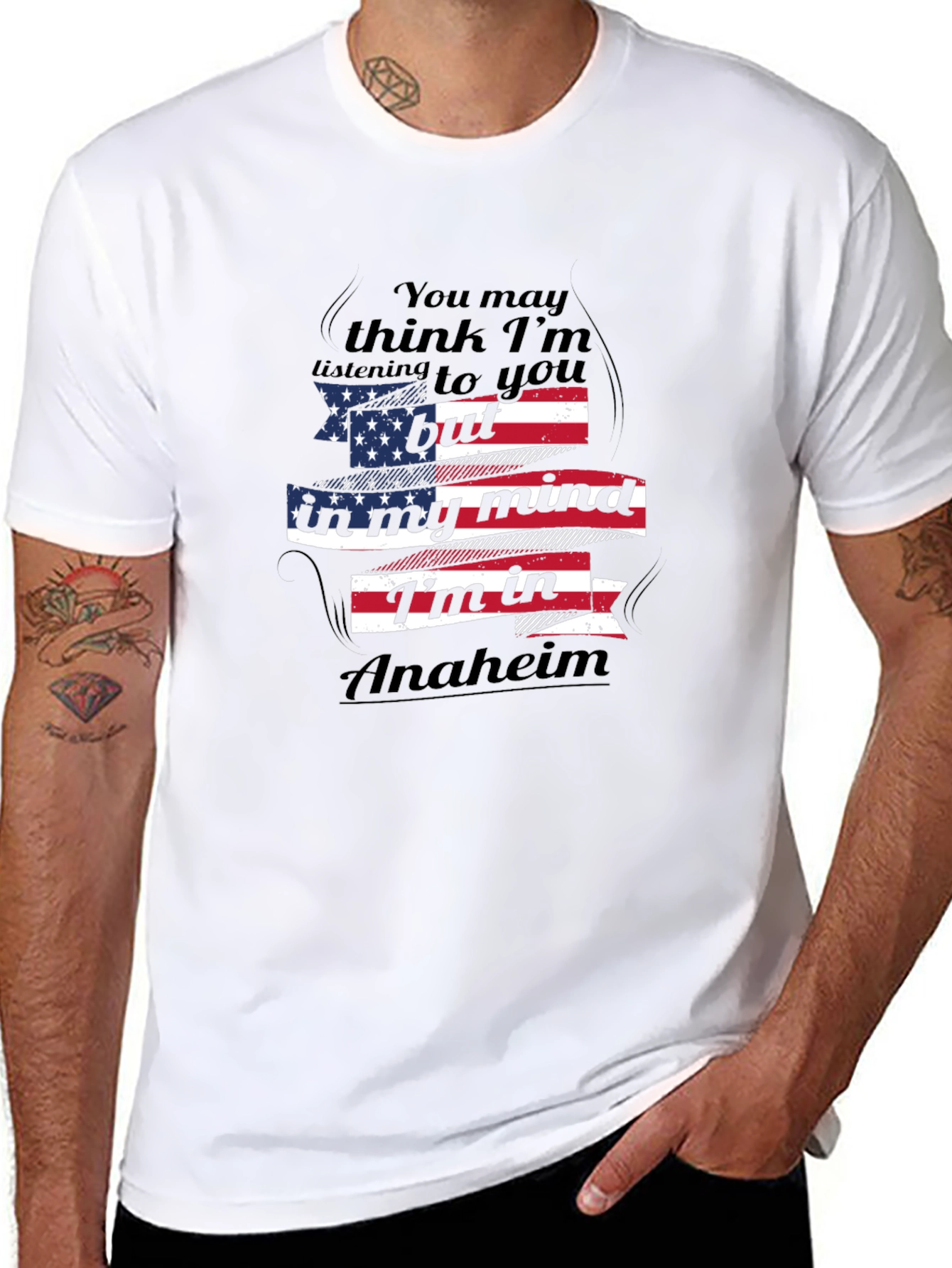 Anaheim Mind T-Shirt USA Flag Funny Travel Tee