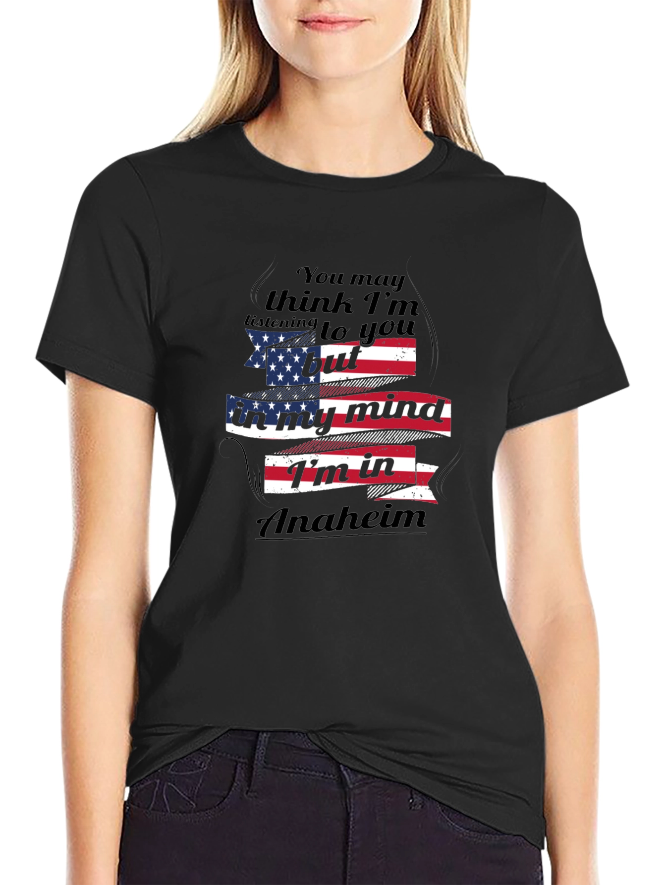 Anaheim Mind T-Shirt USA Flag Funny Travel Tee