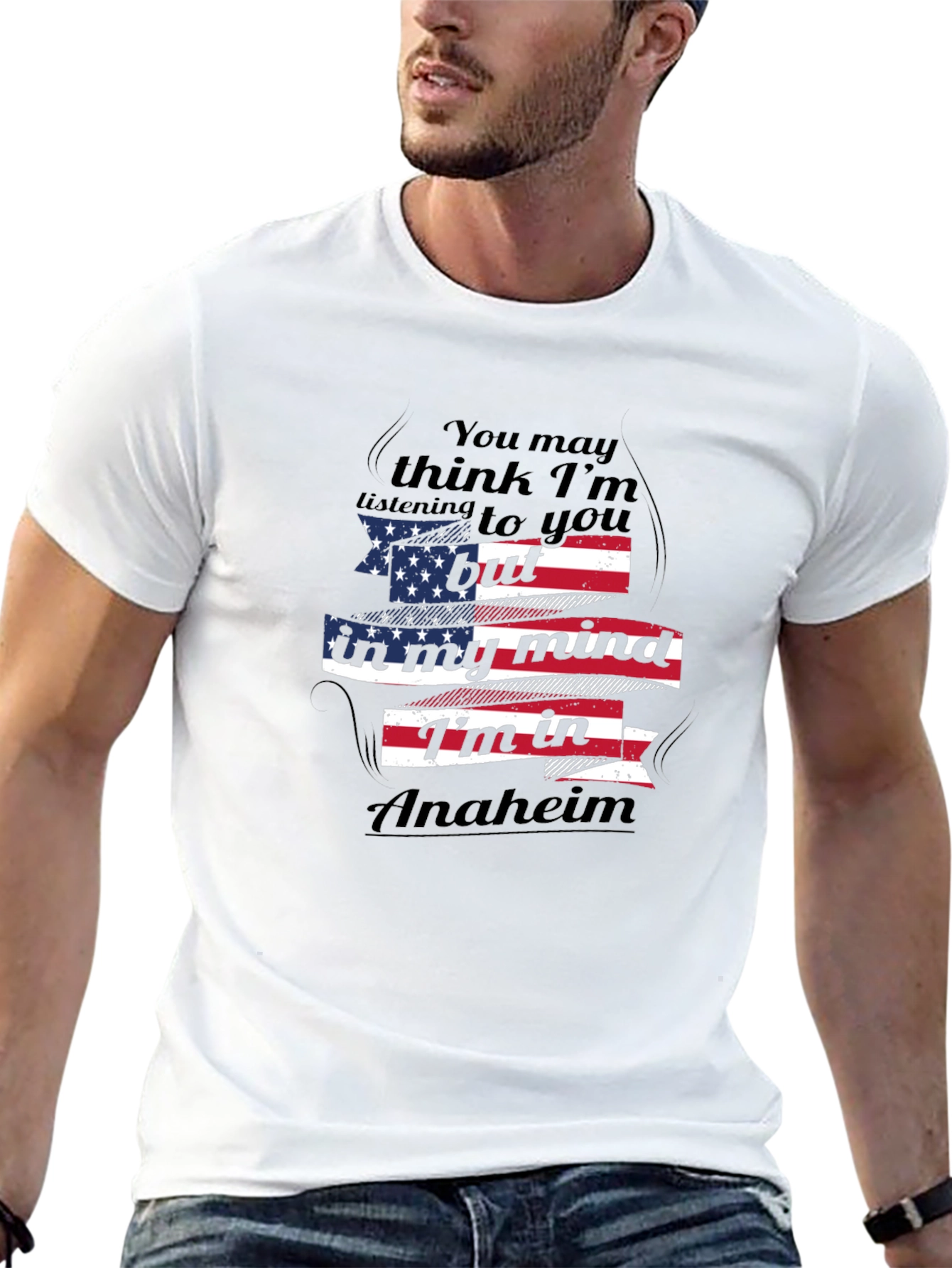 Anaheim Mind T-Shirt USA Flag Funny Travel Tee