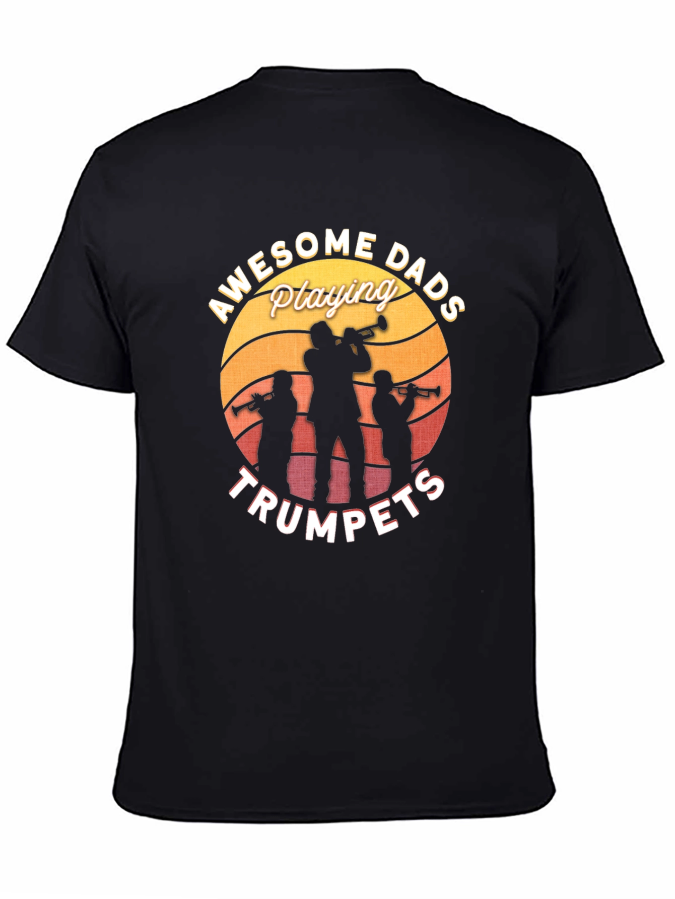 Awesome Dads Playing Trumpets Black T-Shirt