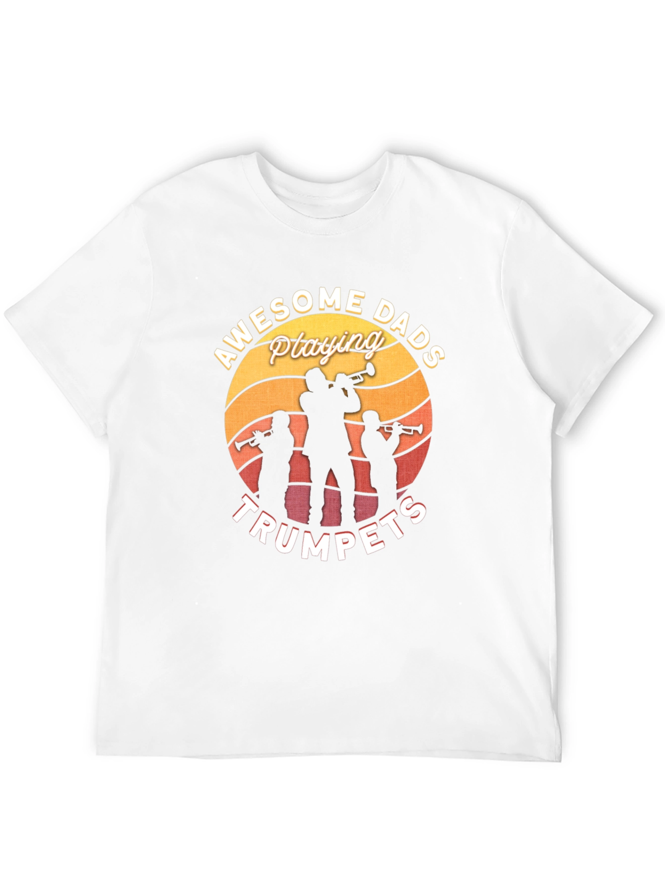 Awesome Dads Playing Trumpets Black T-Shirt