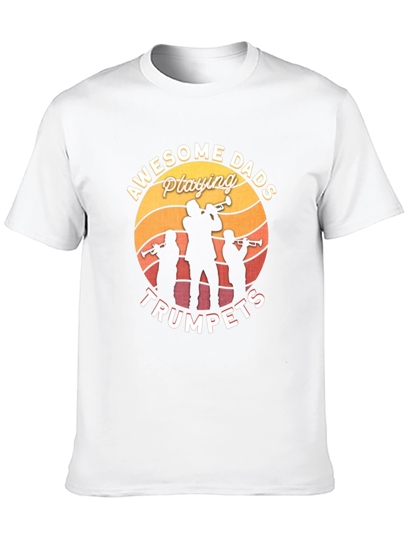 Awesome Dads Playing Trumpets Black T-Shirt