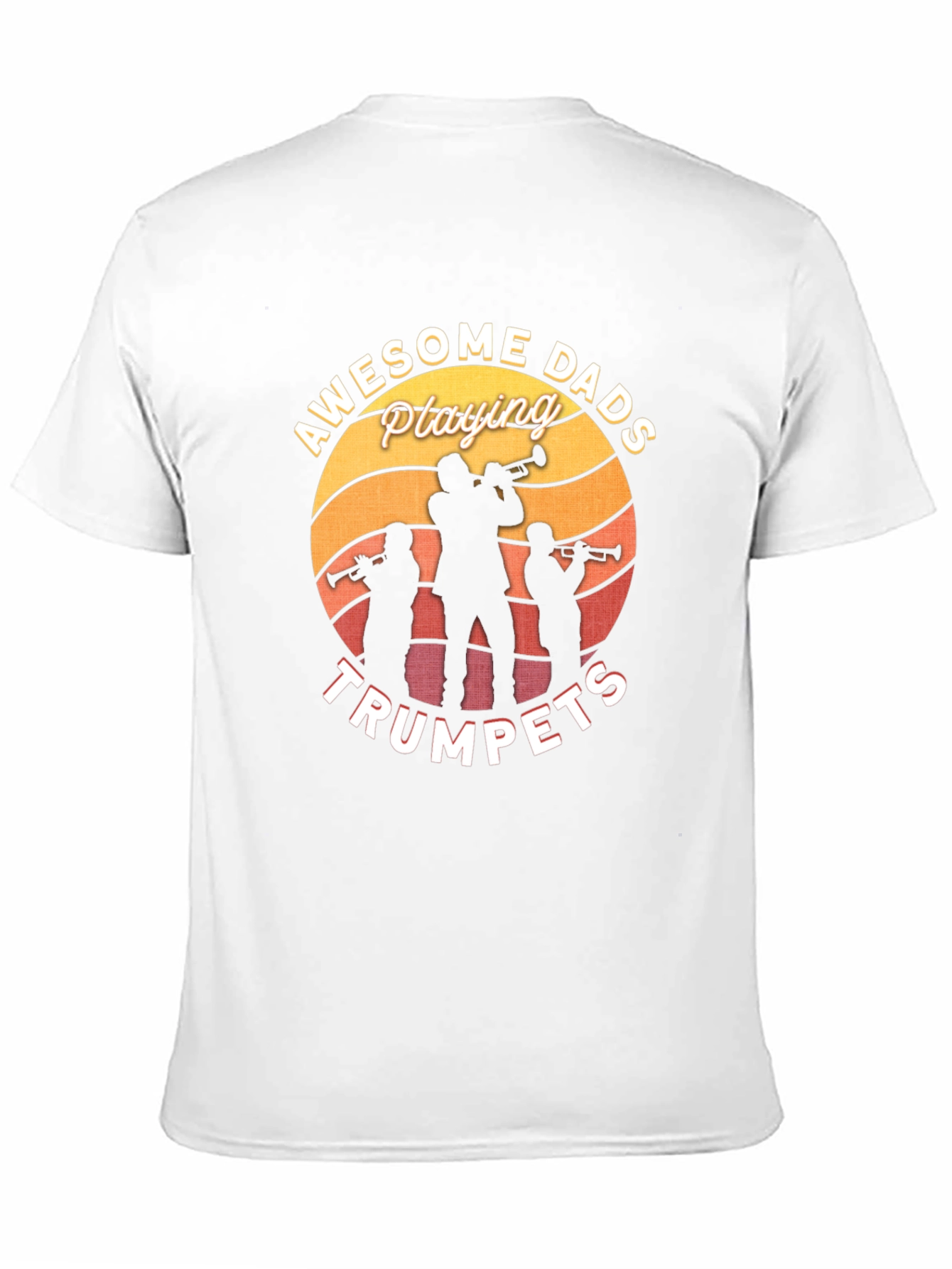 Awesome Dads Playing Trumpets Black T-Shirt