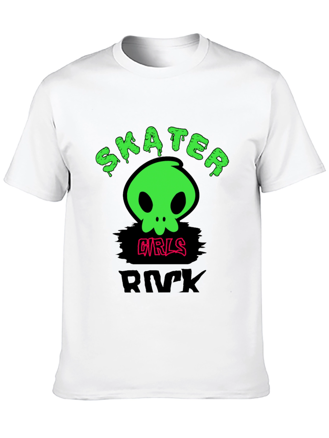 Skater Girls Rock T-Shirt - Edgy Skull Design