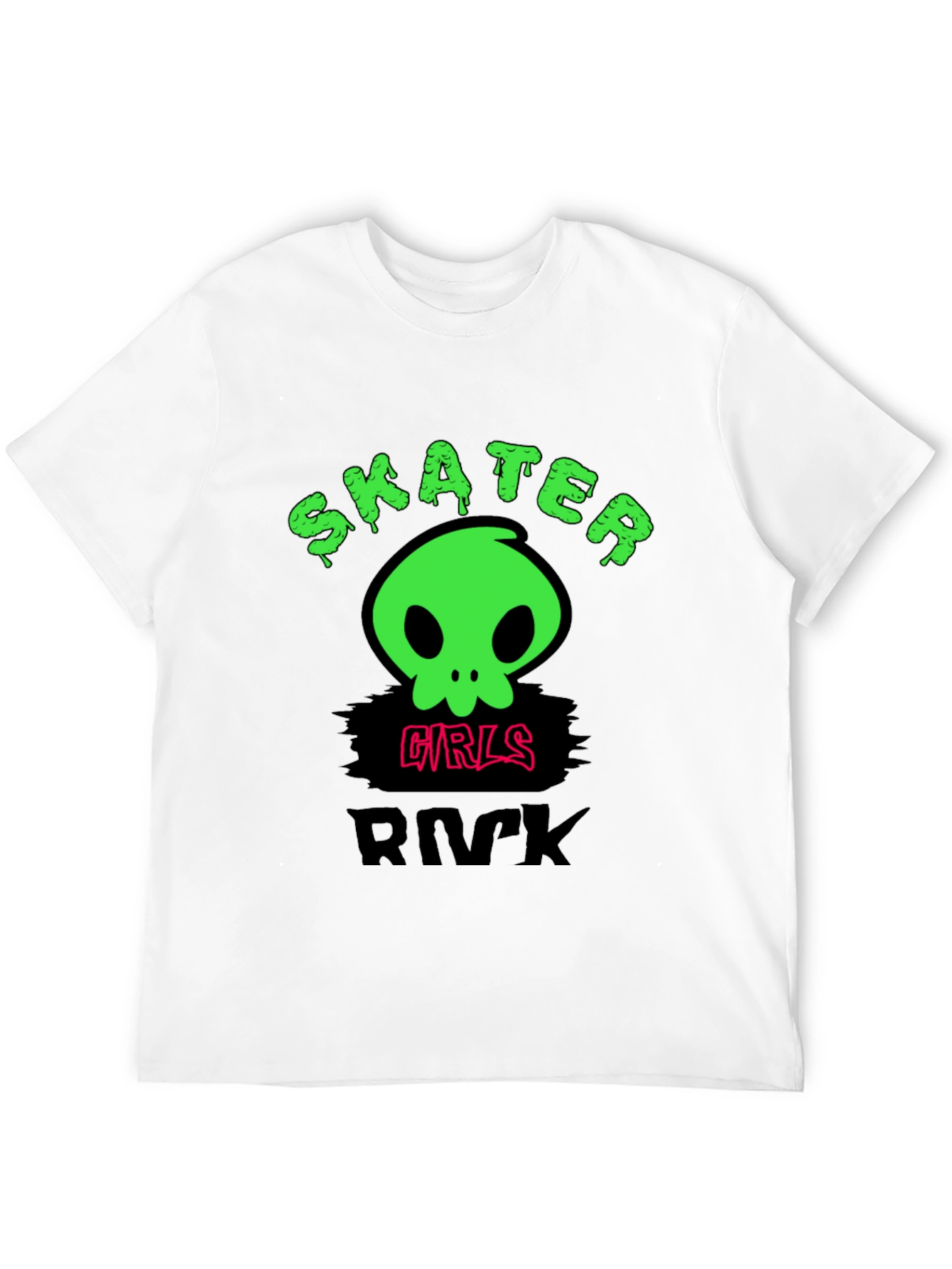 Skater Girls Rock T-Shirt - Edgy Skull Design