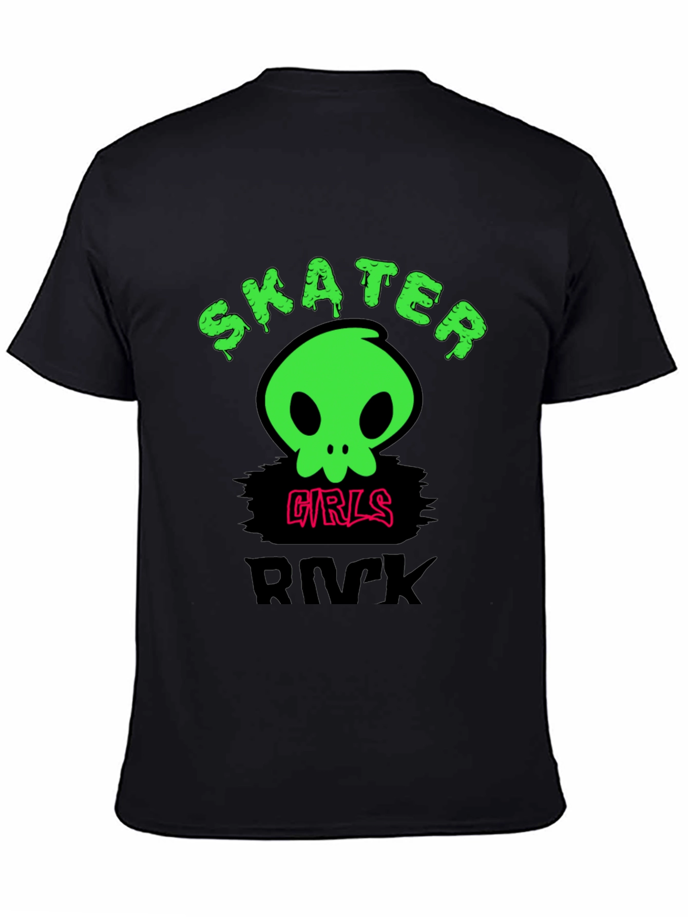 Skater Girls Rock T-Shirt - Edgy Skull Design