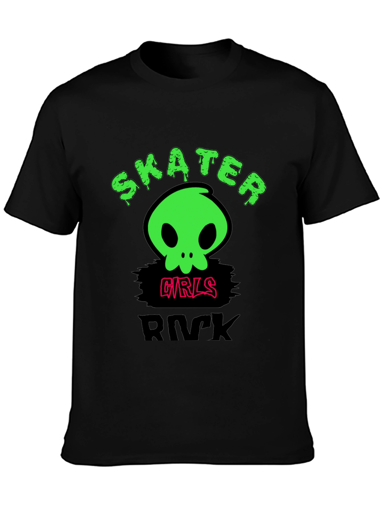 Skater Girls Rock T-Shirt - Edgy Skull Design