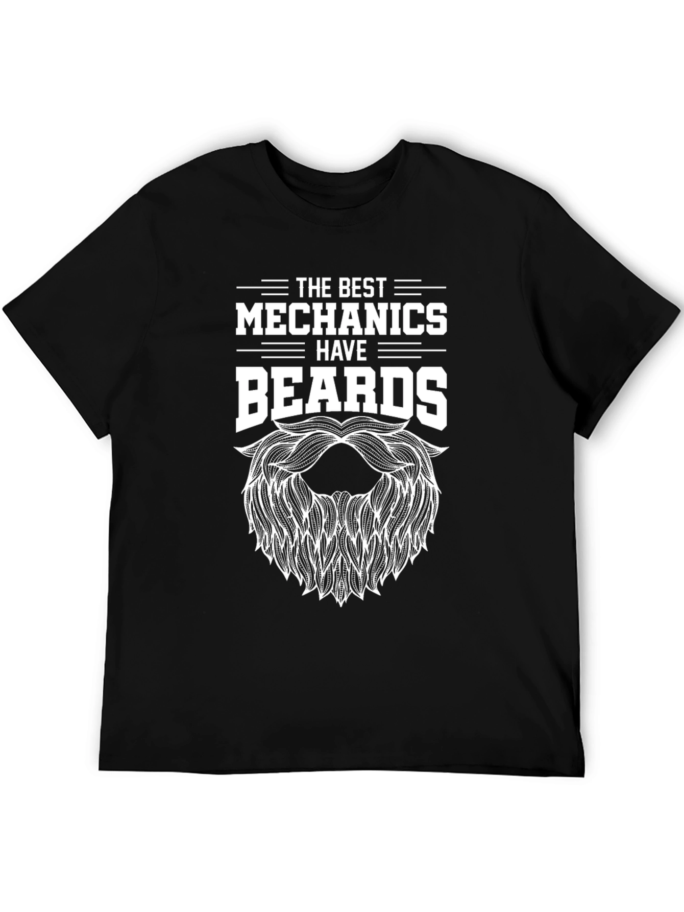 Mechanic Beard Graphic Tee - Black T-Shirt
