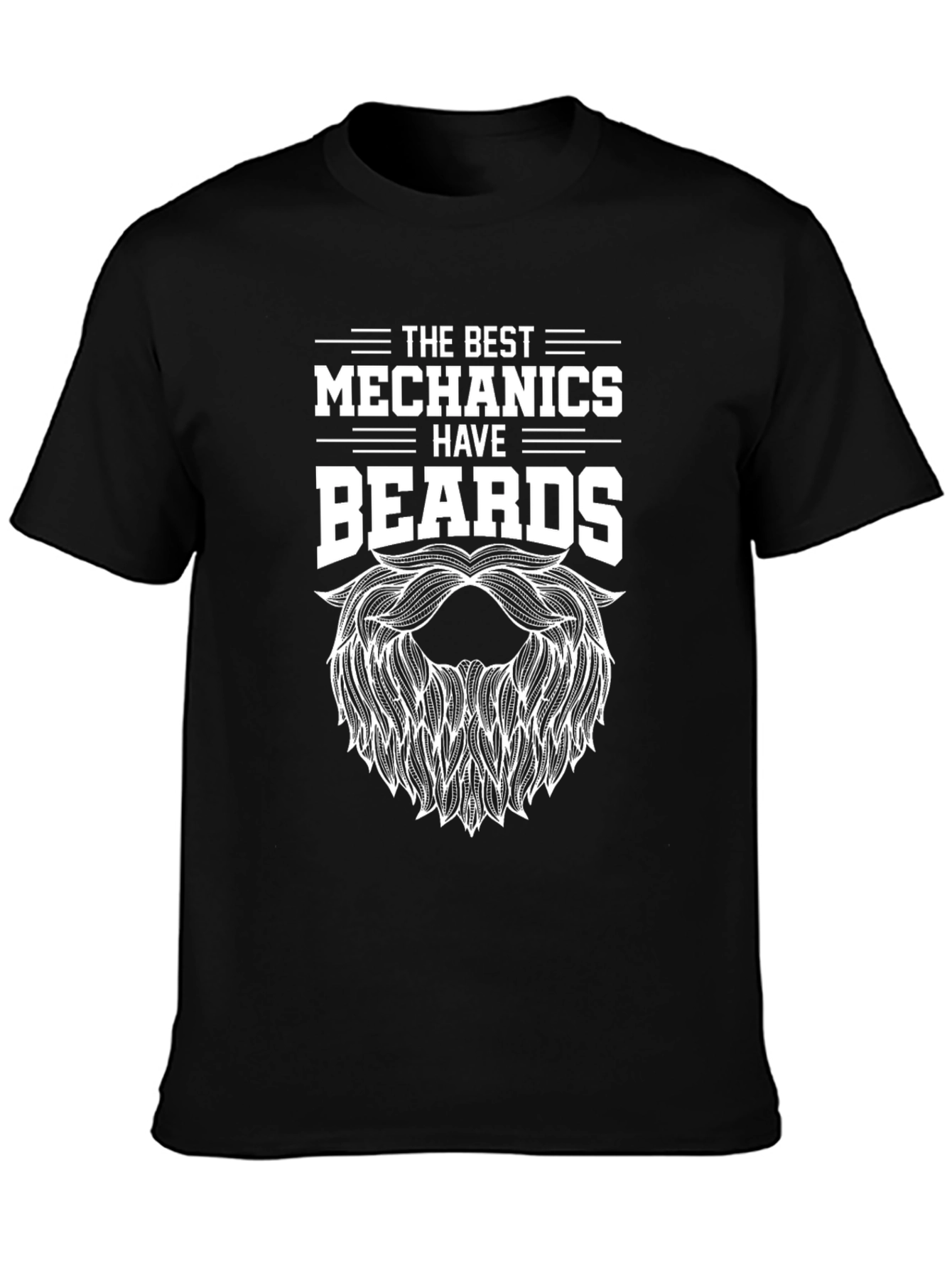 Mechanic Beard Graphic Tee - Black T-Shirt