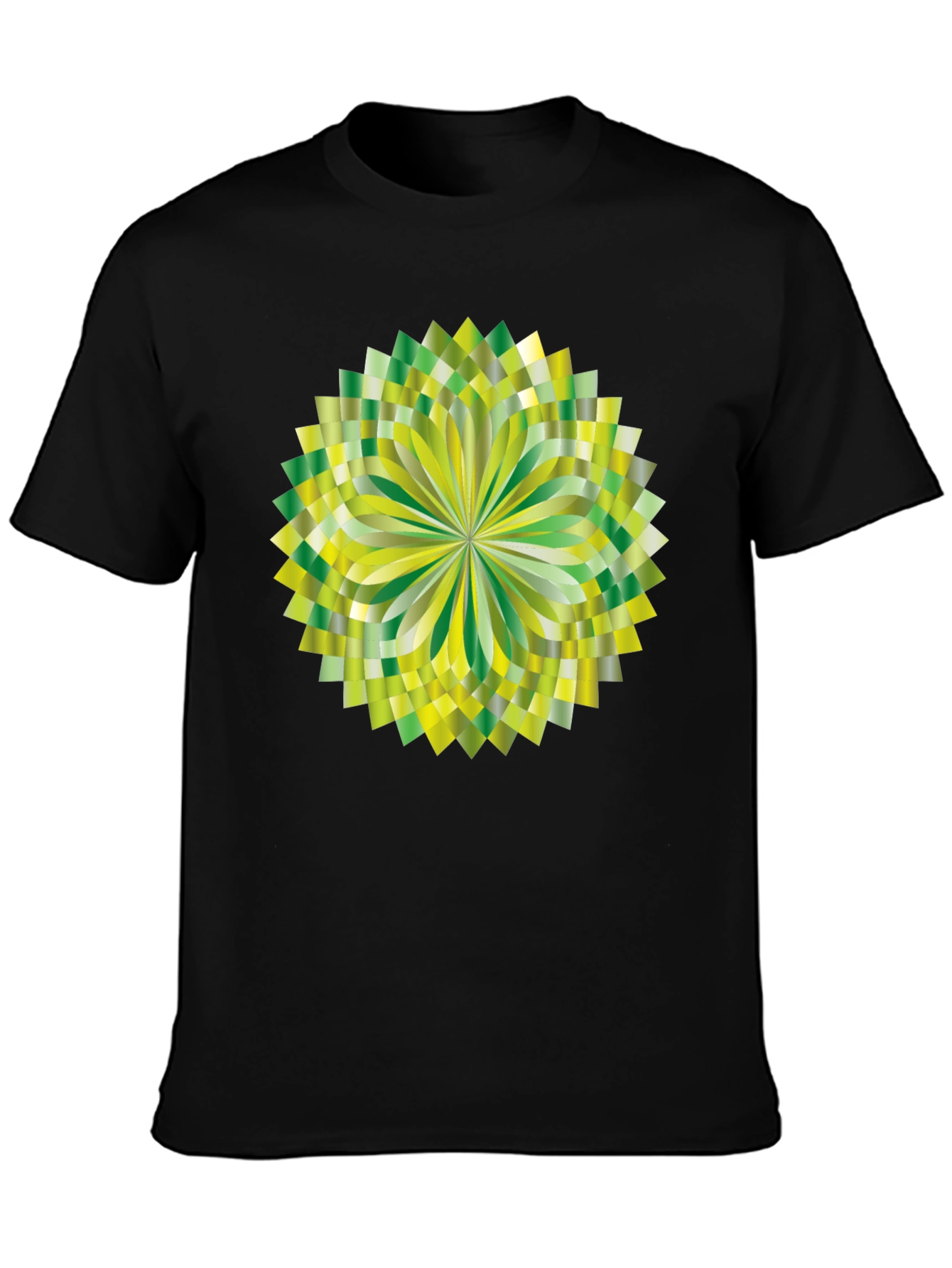 Geometric Green Burst Graphic Tee