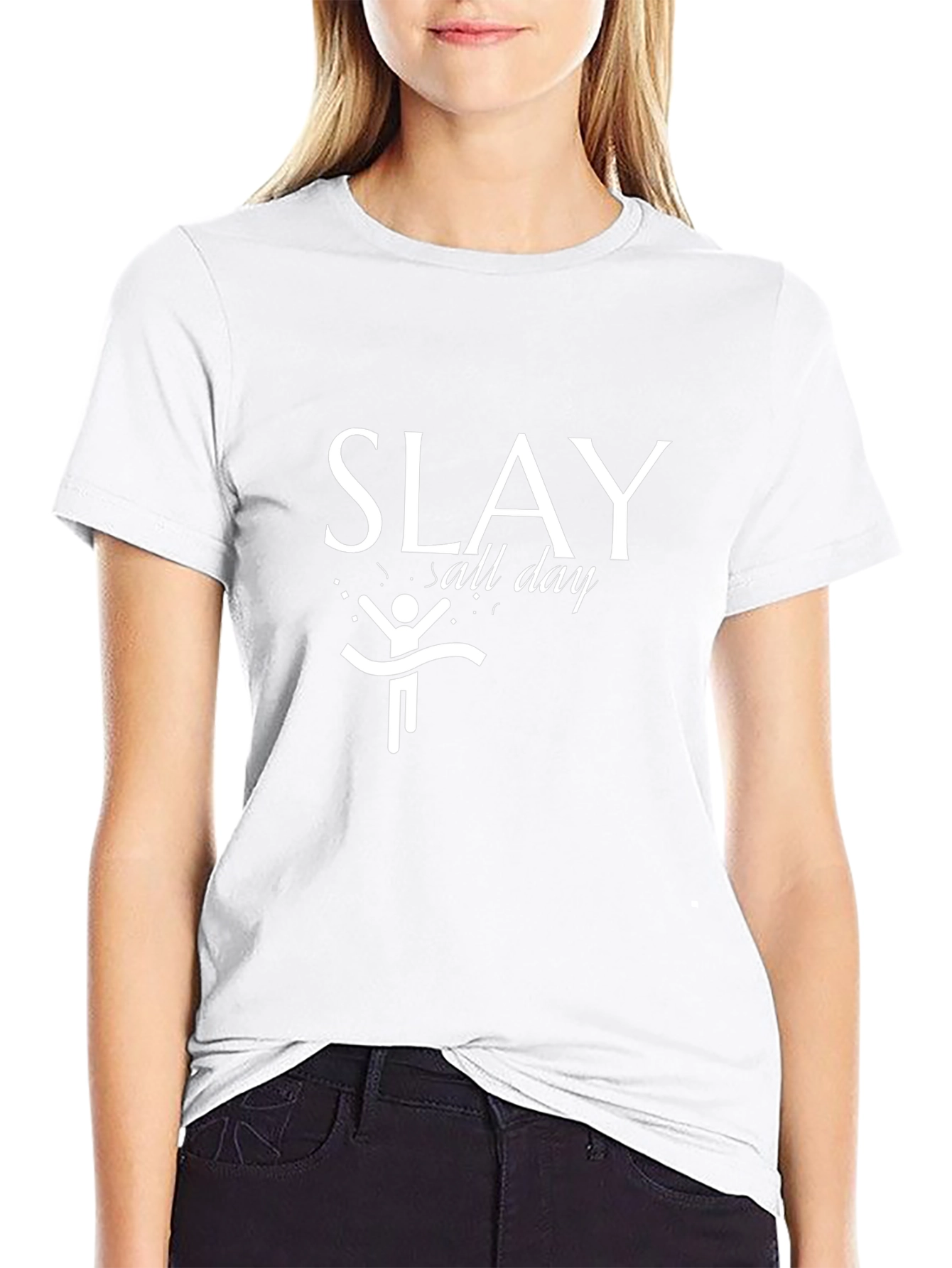 Slay All Day Graphic Tee - Black Cotton T-Shirt