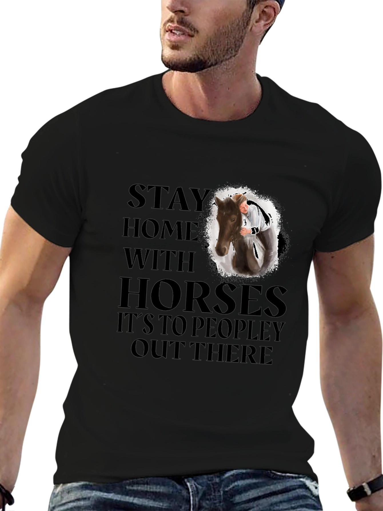Stay Home With Horses Graphic Tee