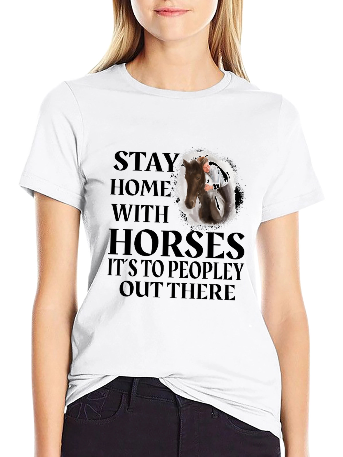 Stay Home With Horses Graphic Tee
