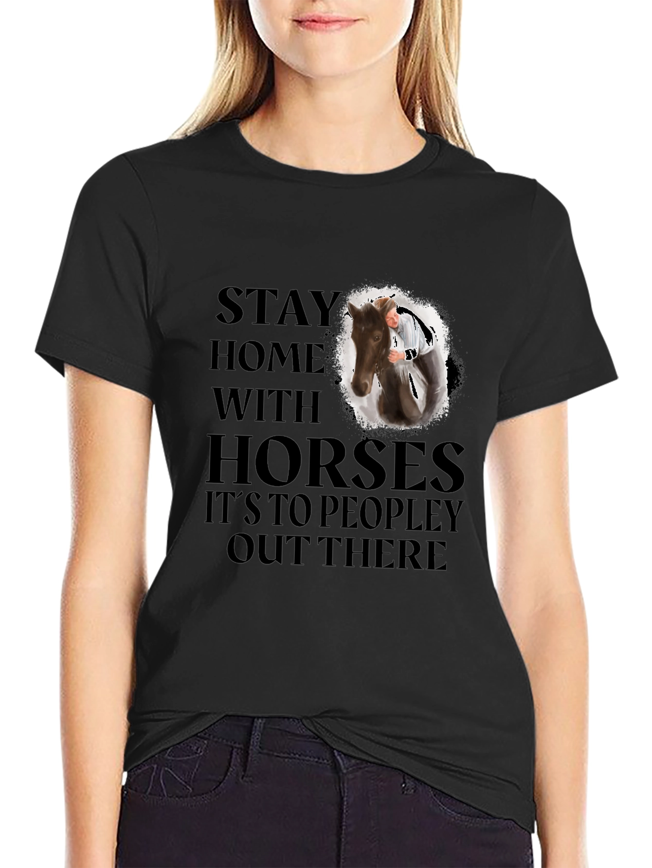 Stay Home With Horses Graphic Tee