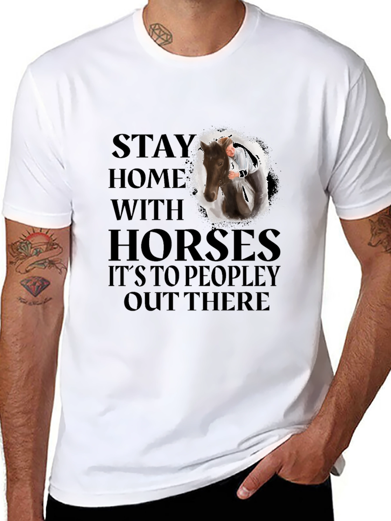Stay Home With Horses Graphic Tee