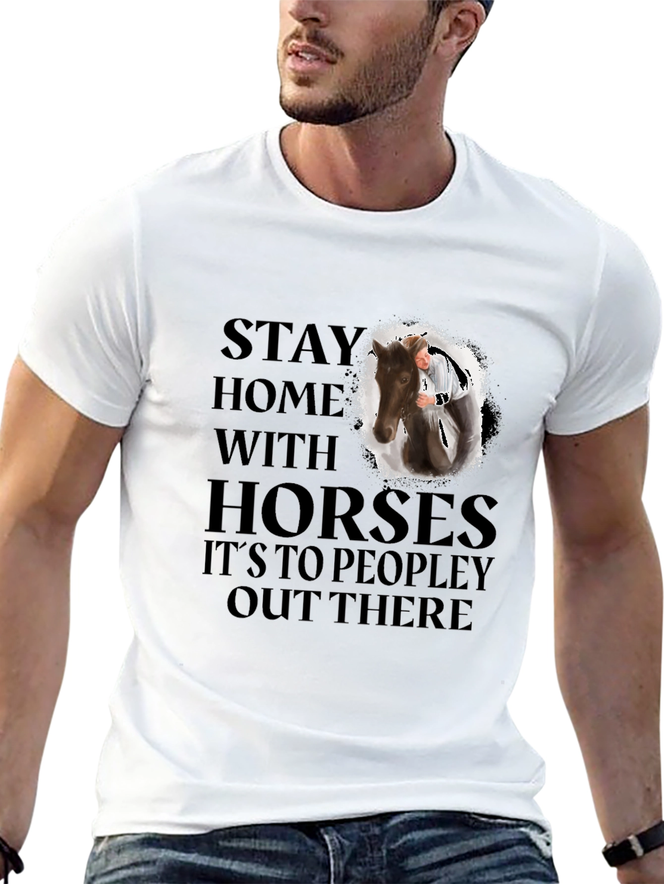 Stay Home With Horses Graphic Tee
