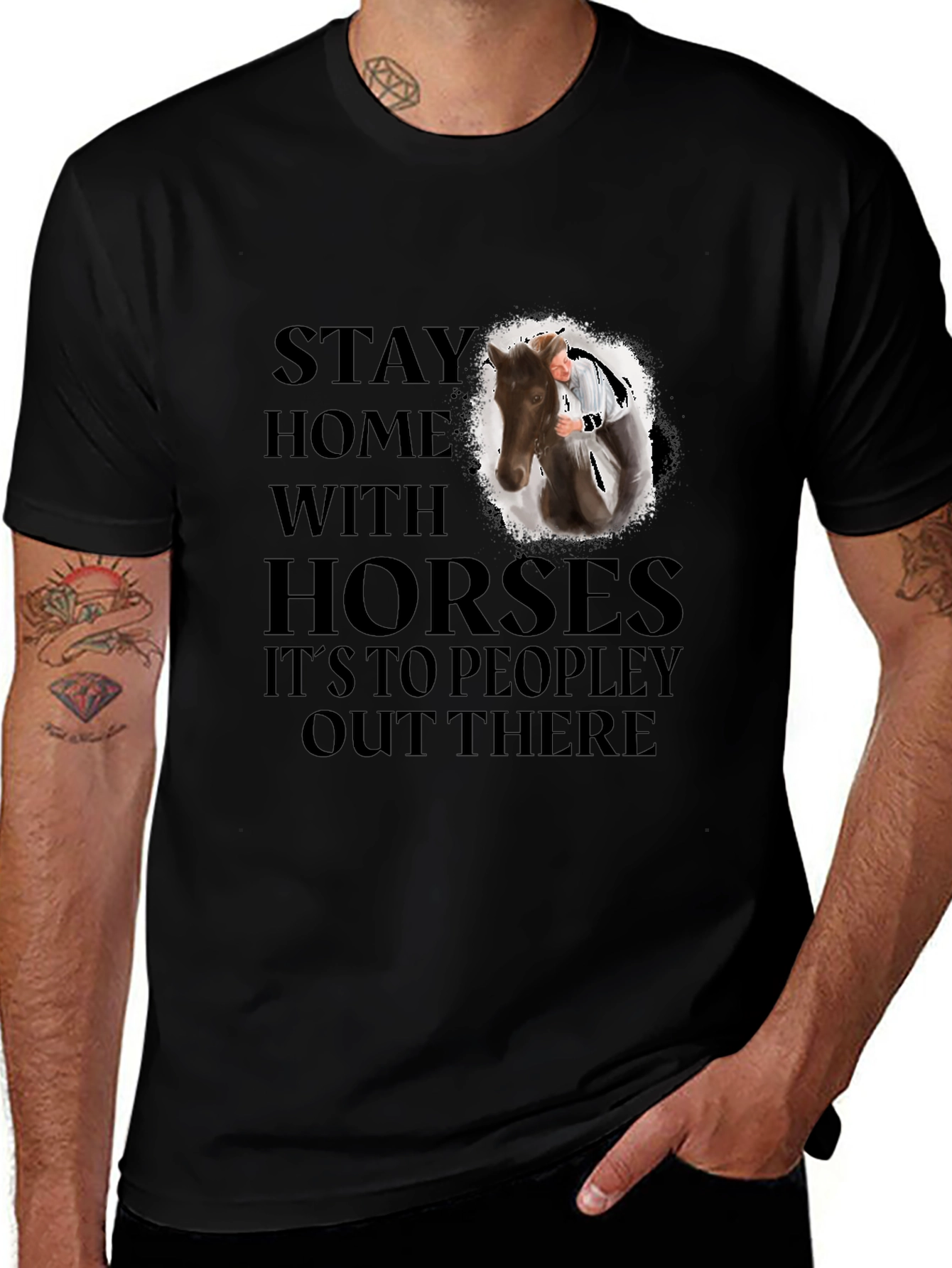 Stay Home With Horses Graphic Tee