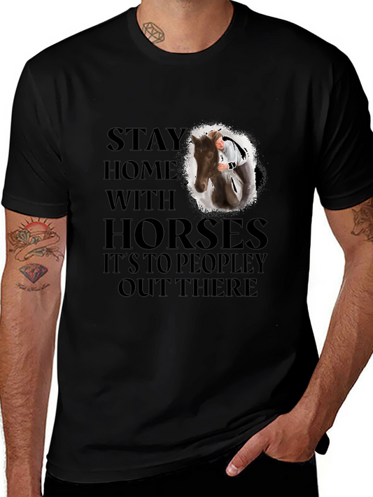 Stay Home With Horses Graphic Tee