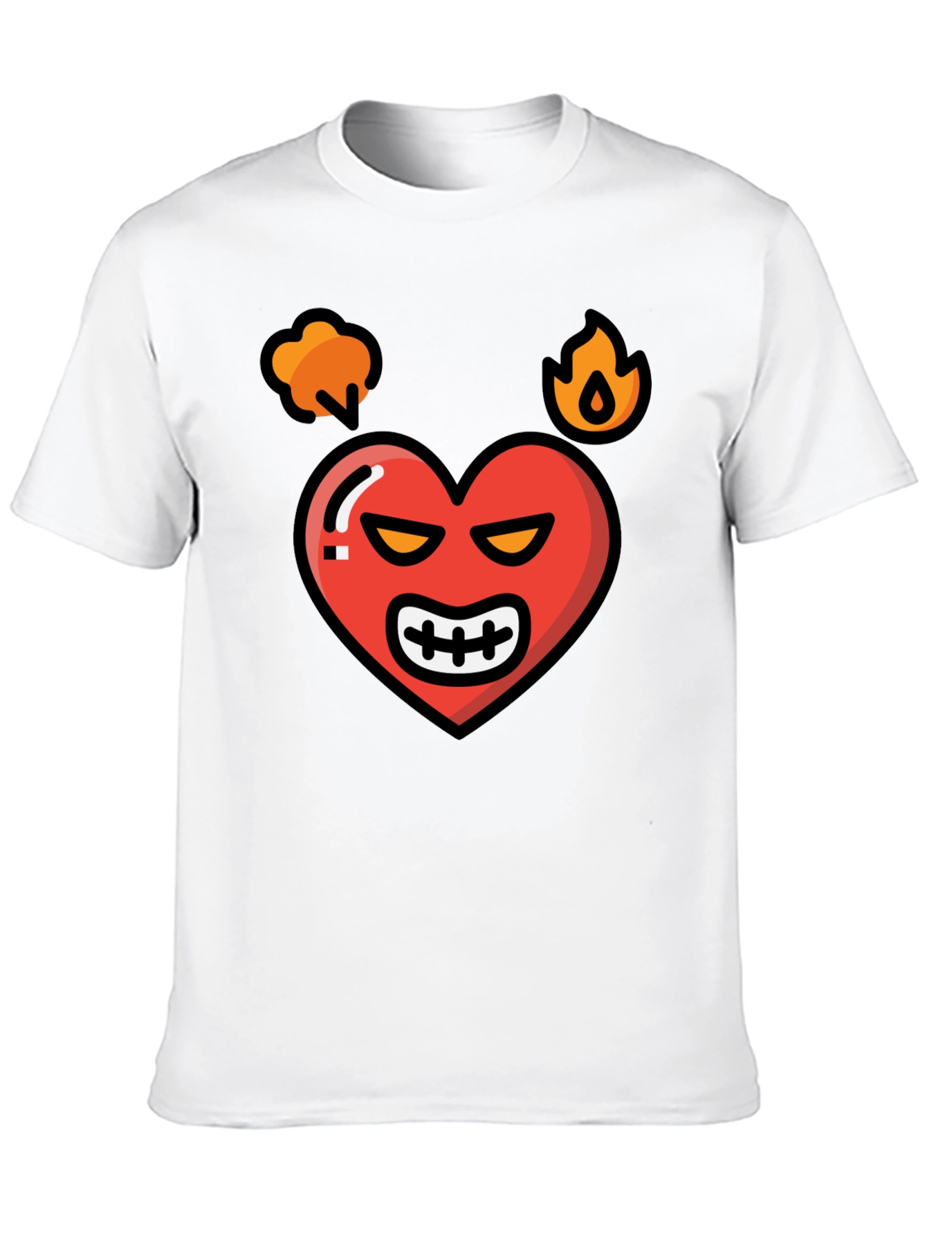 Angry Heart Graphic Tee - Black Cotton Blend Shirt