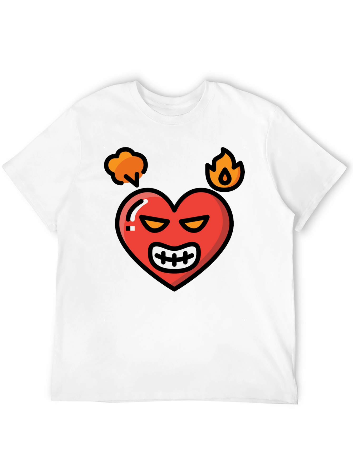 Angry Heart Graphic Tee - Black Cotton Blend Shirt