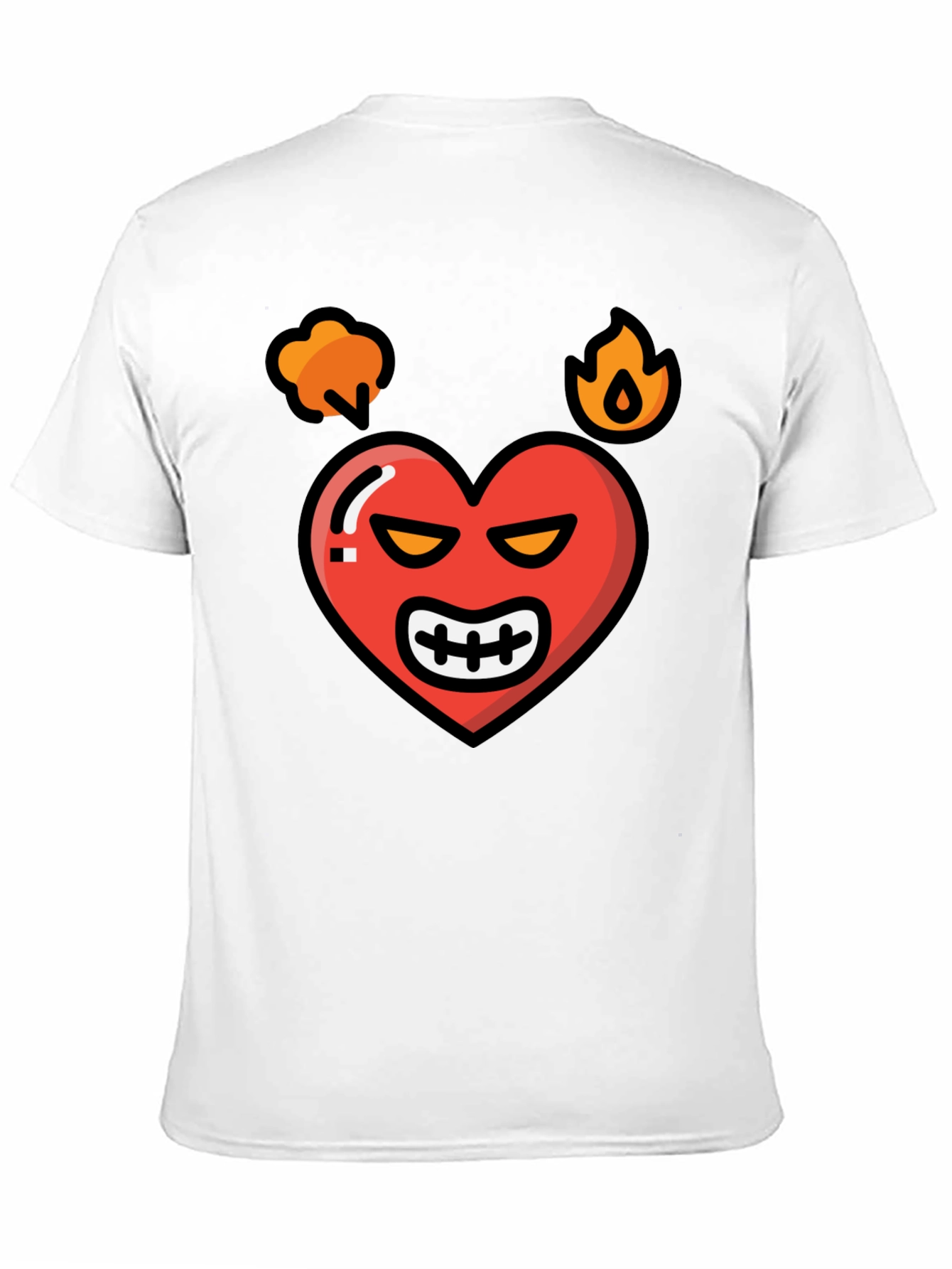 Angry Heart Graphic Tee - Black Cotton Blend Shirt