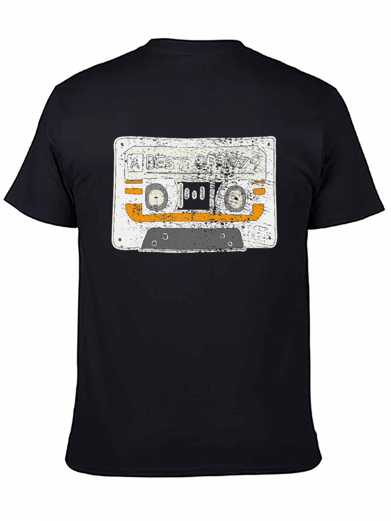 Retro Cassette Tape Graphic T-Shirt - Black