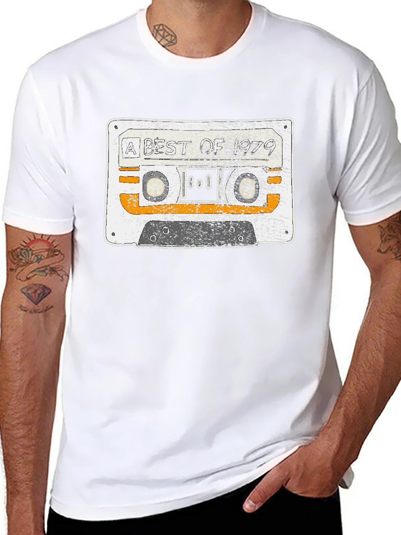 Retro Cassette Tape Graphic T-Shirt - Black