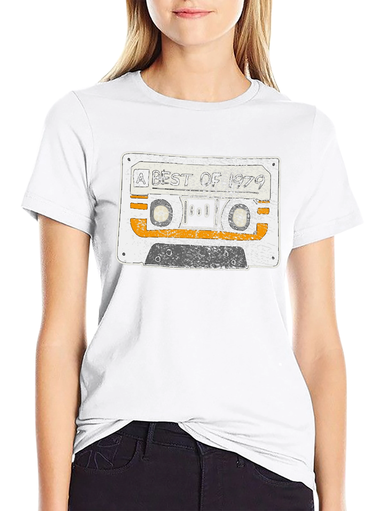 Retro Cassette Tape Graphic T-Shirt - Black