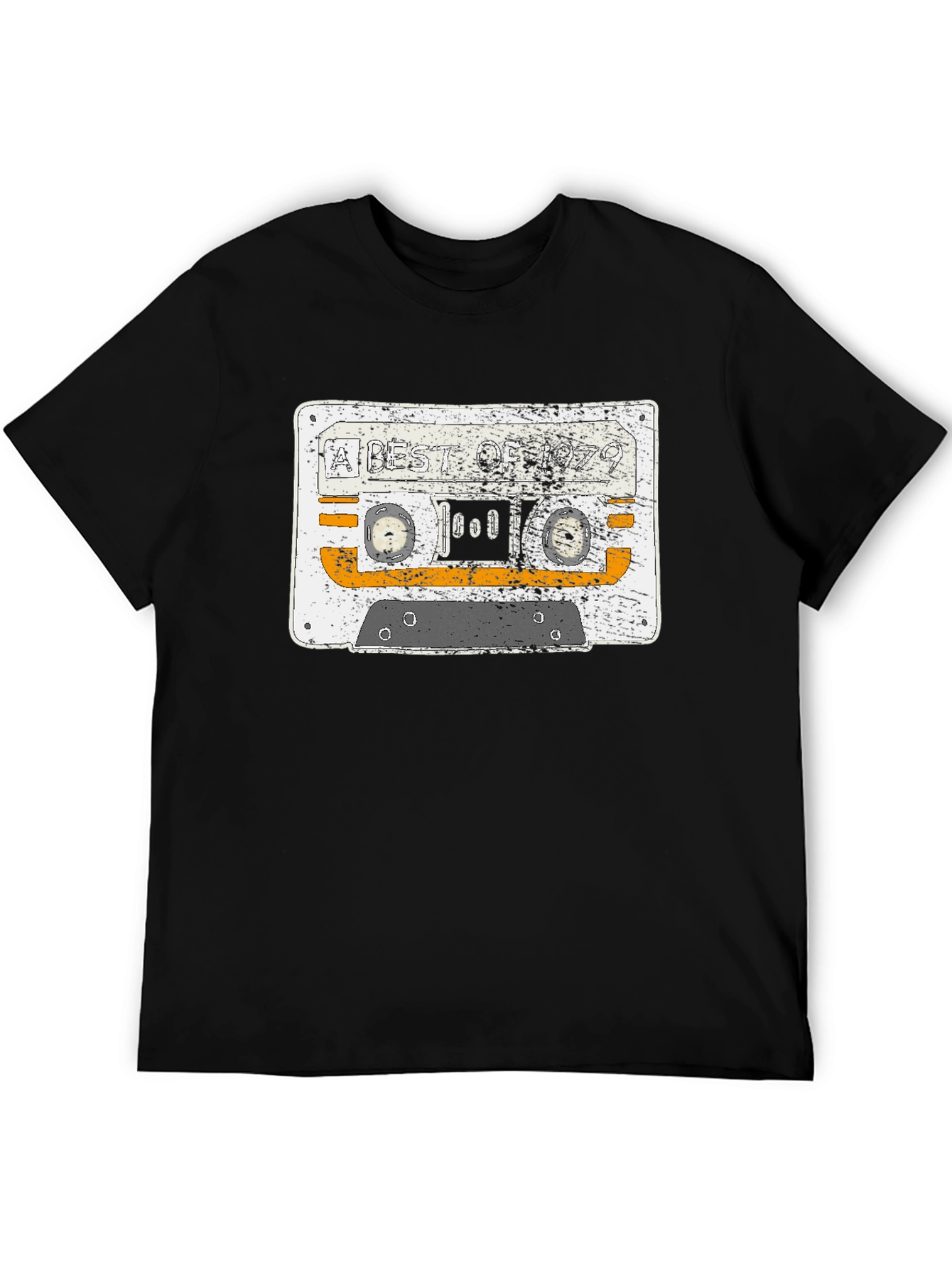 Retro Cassette Tape Graphic T-Shirt - Black