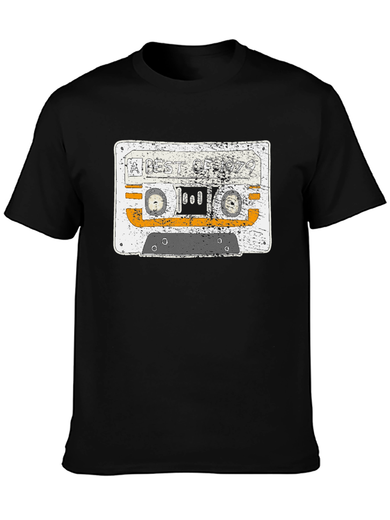 Retro Cassette Tape Graphic T-Shirt - Black