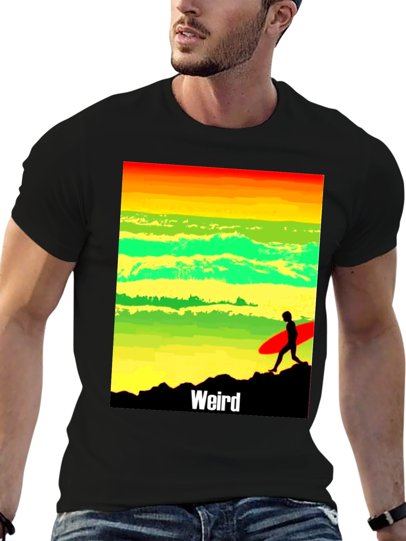 Weird Surf T-Shirt - Rasta Inspired Graphic Tee