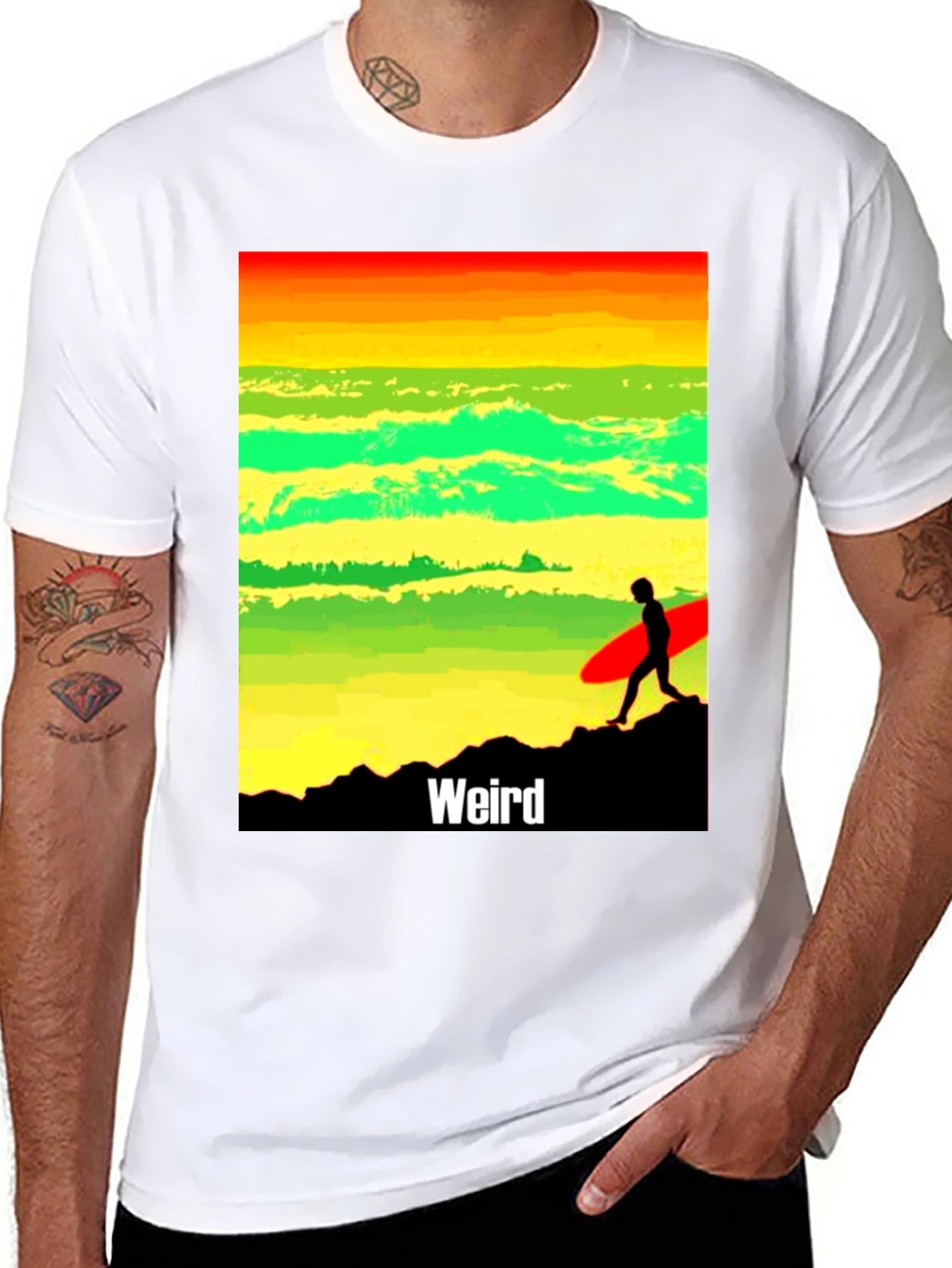 Weird Surf T-Shirt - Rasta Inspired Graphic Tee
