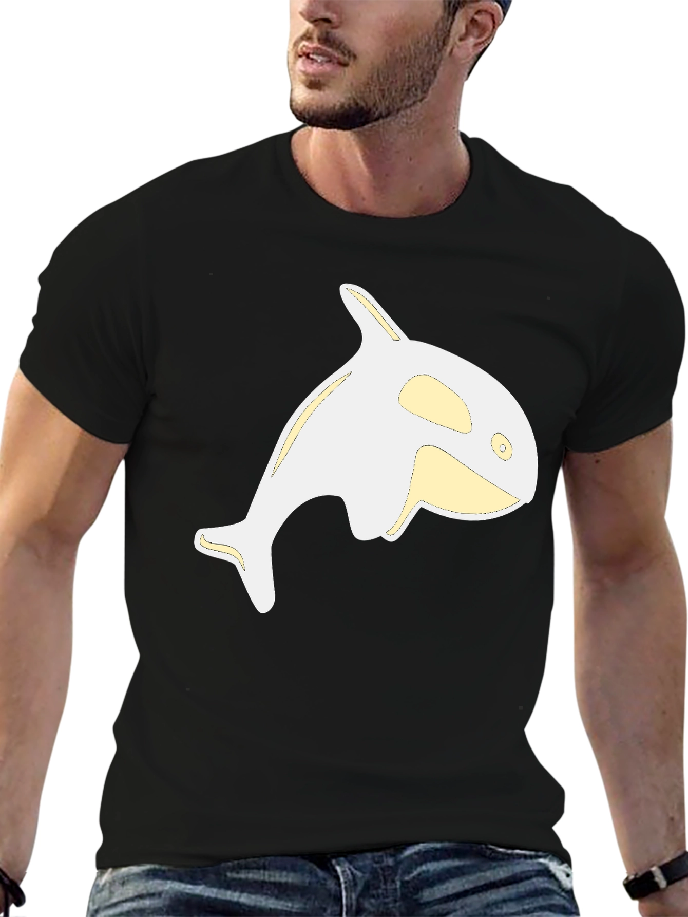 Orca Whale Graphic Tee - Black Casual Shirt
